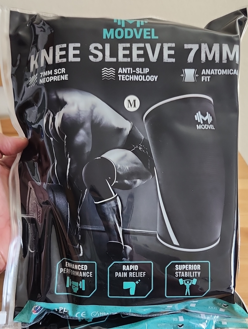 Modvel Knee Sleeve 7mm - Multi Color with Teal Logo